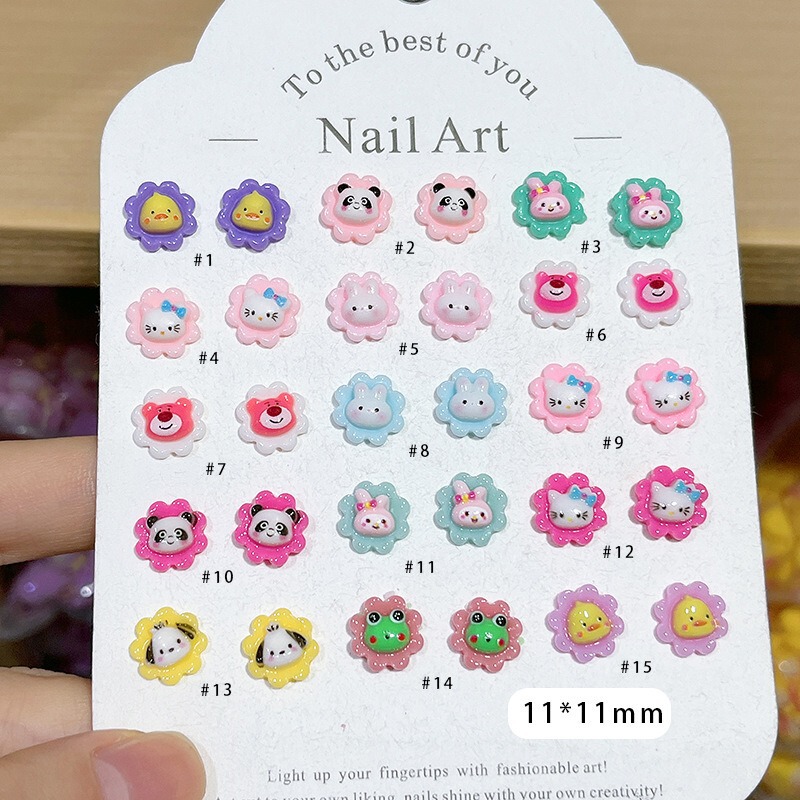 Resin Nail Art Accessories Wholesale Cartoon Dinosaur Cute Food Play Nail Accessories Earrings Mobile Phone Case Wearable Nail Accessories