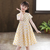 Dress, summer cute skirt for leisure, with short sleeve, western style, Korean style, children's clothing