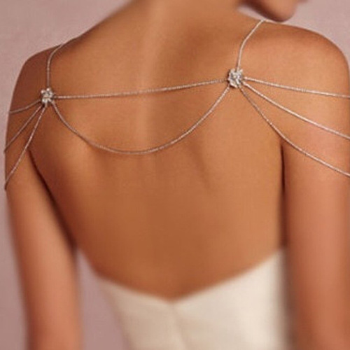 Amazon best-selling floral-style water diamond shoulder chain, bride ethnic multi-layer shoulder ornament, cross-border accessory body chain
