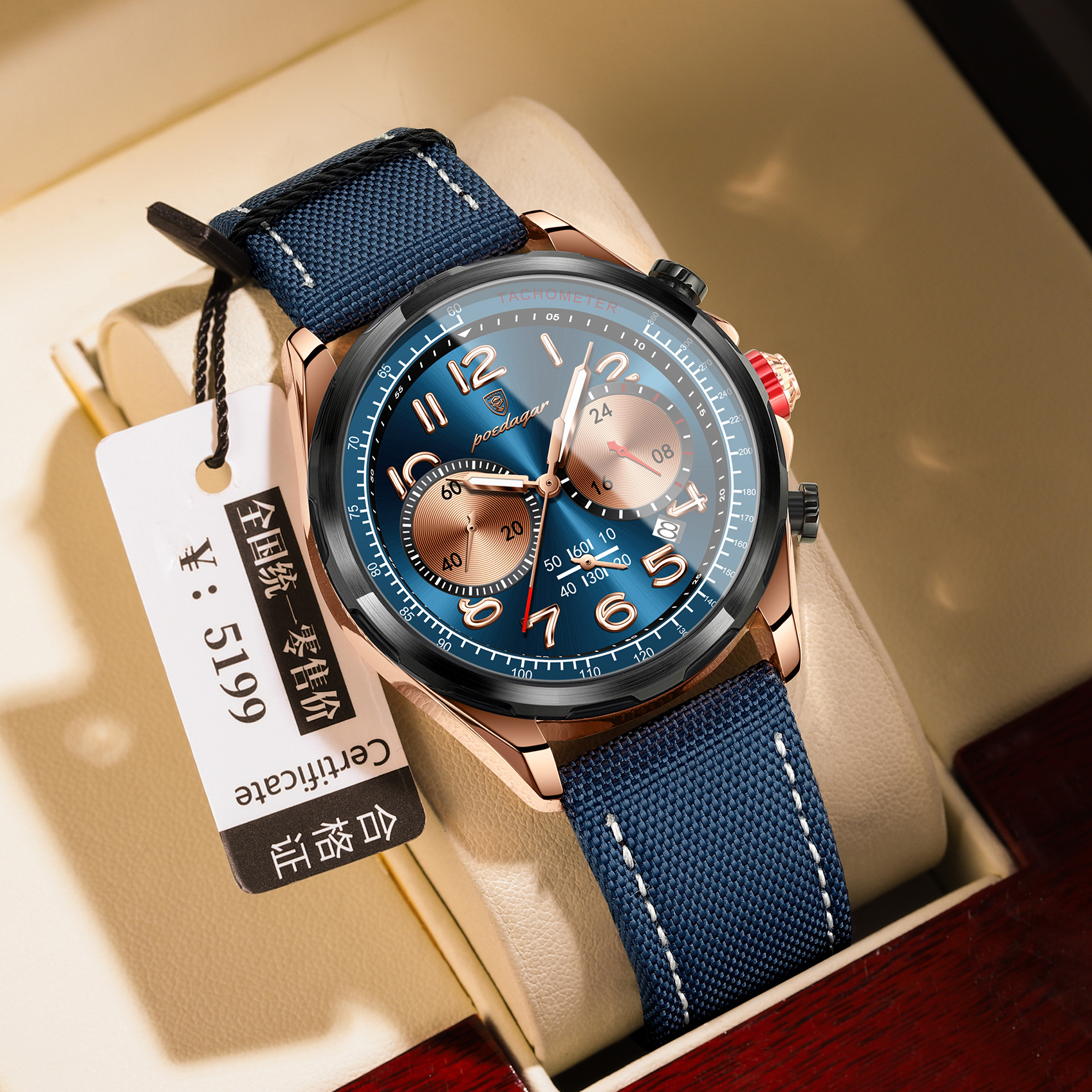 Marca suiza nuevo reloj de hombre moda hombre ocio cronógrafo de cuarzo en vivo comercio exterior explosión de una venta