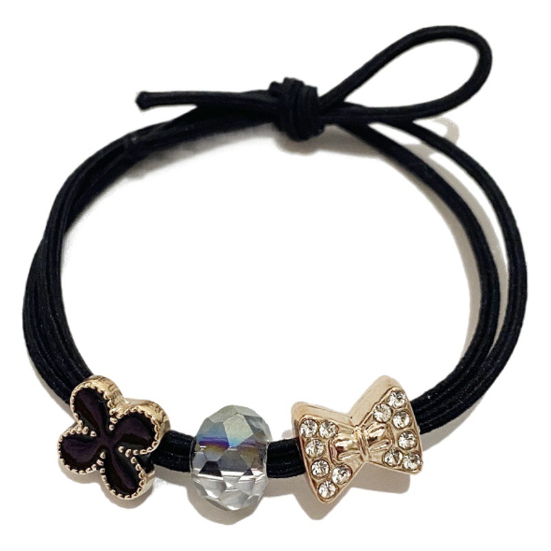 Super Flash rhinestone pajarita banda de pelo estilo coreano elegante estilo Chanel accesorios para el cabello cuerda de pelo femenino lazo de pelo banda de goma cuerda de pelo al por mayor