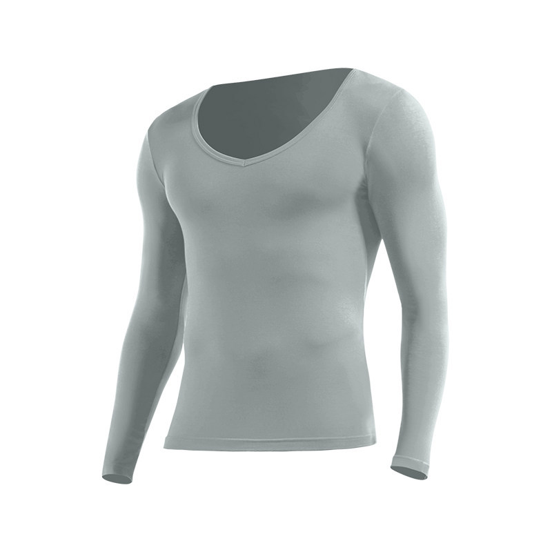 Herren Thermounterhemd mit tiefem Ausschnitt und weitem V-Ausschnitt, dünner Baumwollpullover, 80er-Packung, nahtlose Thermounterwäsche_voghion.com