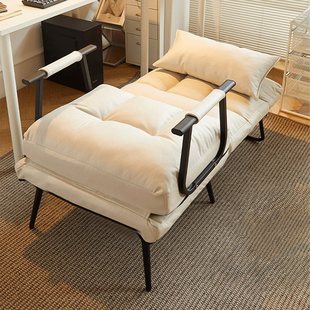 Wholesale Recliner Folding Lunch Break Computer Office Backrest Folding Chair Reclining and Sitting Dual-Purpose Chair Lazy Sand