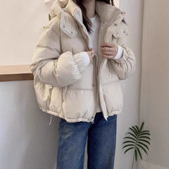 秋冬羽绒棉服女短款2025韩版大码宽松小个子连帽保暖棉袄棉衣外套