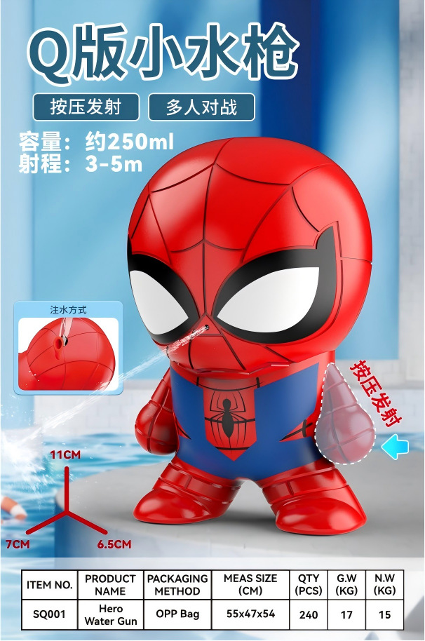 Lanzamiento transfronterizo pistola de agua eléctrica Spider Hero negro sentido de la tecnología de los niños guantes de pistola de agua tipo pulsera al por mayor