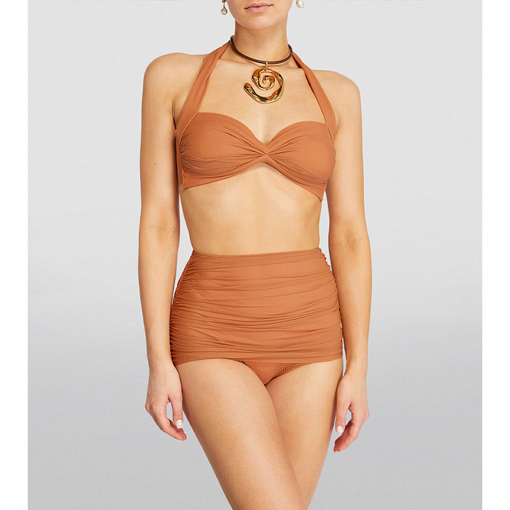 136g Weight Sleeveless Sleeve Length Nylon Fabric Type Regular Top Length Bodysuit Tops Type Swimming Occasion Oblique collar Neckline Skinny Fit Type Solid Color Pattern Women's Gender Pleated Design Sexy Style Women's Sexy Solid Color Pleated One Piece Swimwear 15