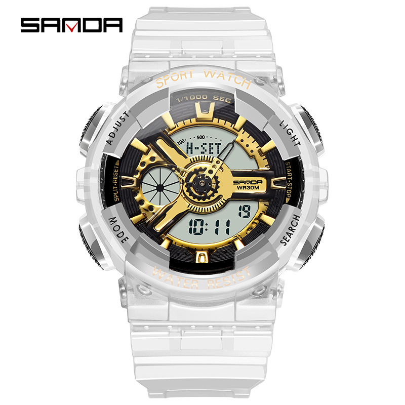 Reloj electrónico multifuncional de alto valor facial de transmisión en vivo de explosión de moda para hombres y mujeres impermeable movimiento de reloj de chicas