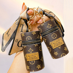 Coin Purse Women's Ins Retro Print Mini Lipstick Cosmetic Bag 2024 New Compact Headphone Key Pendant Bag