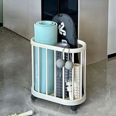 爆発的なヨガマットのフィットネス機器収納バスケットの輪付き棚プラスチック棚の床置きバスケットのサイズ