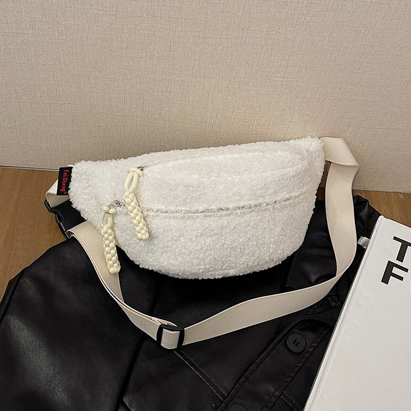 クロスボーダーの子羊の毛のぬいぐるみの胸の包みの女性のinsの新型の秋冬の小さい大衆のカジュアルな斜めの包みの百合の携帯電話の財布|undefined