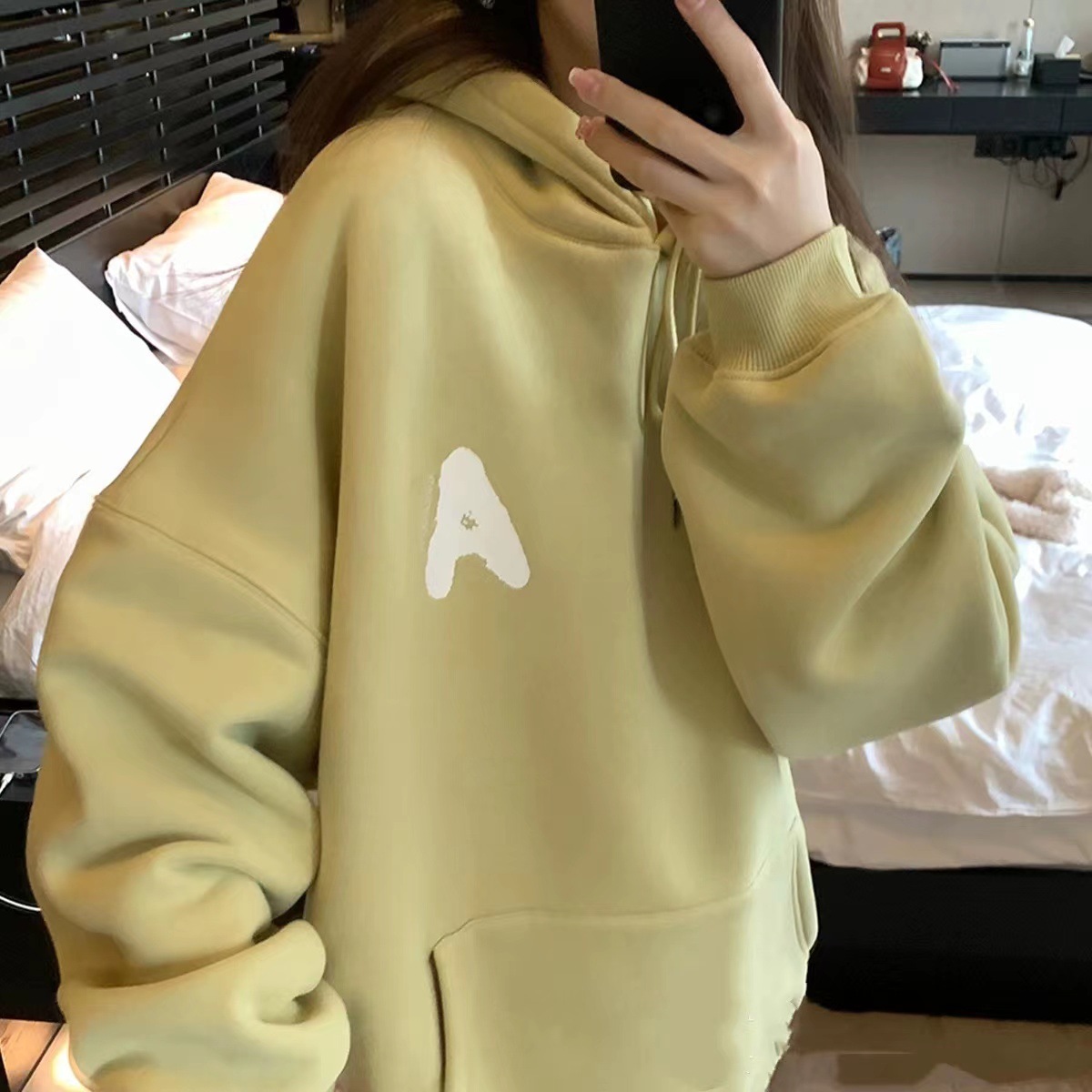 Women's Design M Foam Letters Hoodie - Image 6