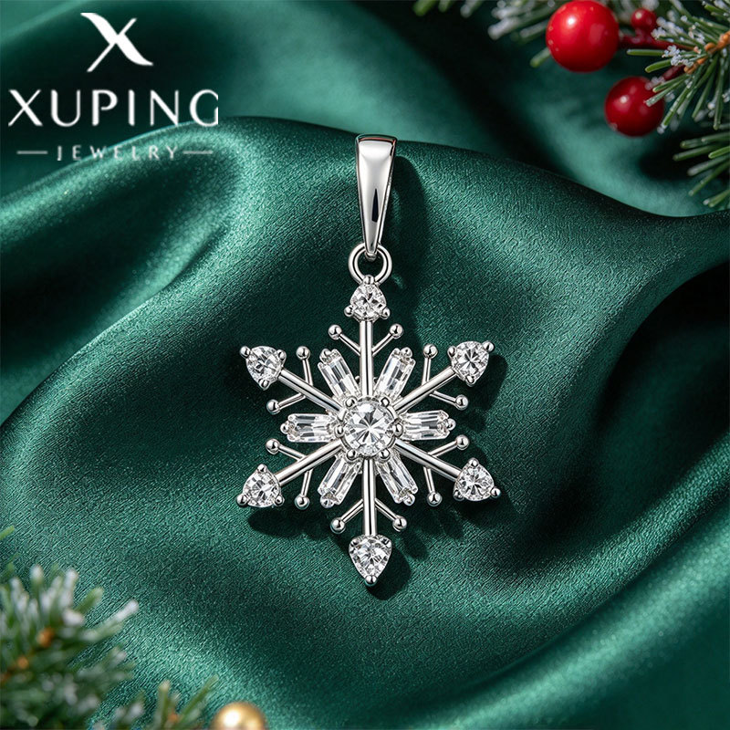 Colgante de Copo de Nieve 3D de Aleación de Cobre, Galvanizado, para Navidad