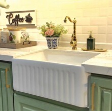 美式陶瓷洗菜盆半嵌入式厨房超深大水池水槽批发Farmhouse sink