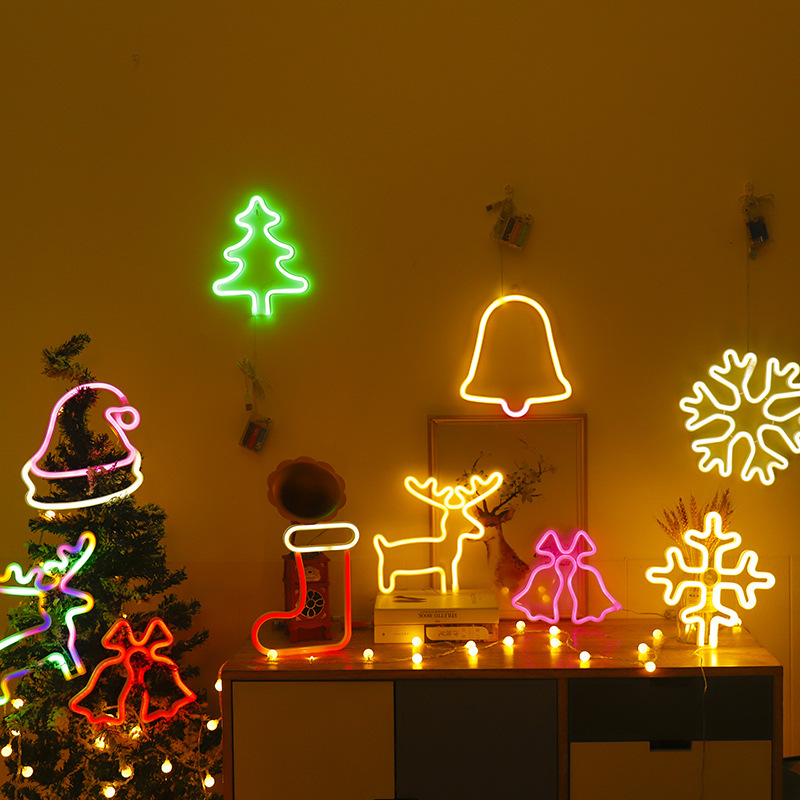 New cross-border ins-style Christmas neon LED lamp decorative light for bedrooms, trendy night light