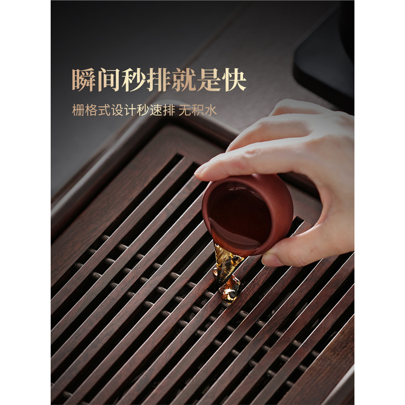 2025新型茶皿小型茶台茶トレー客間家庭用高級工夫乾泡貯水式茶具アスファルト|undefined