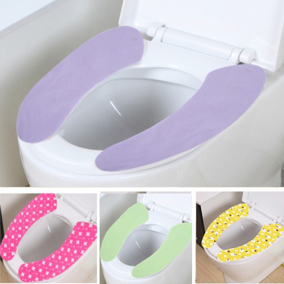 批发素色绒面保暖马桶坐垫 家用粘贴式马桶贴马桶圈可水洗坐便垫