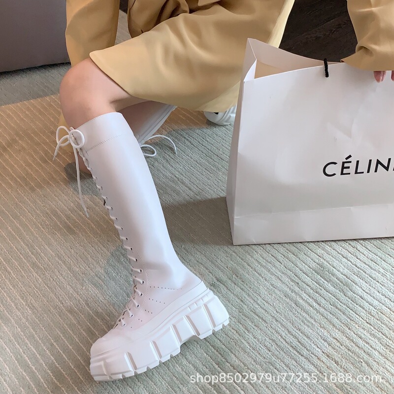 Thick bottom but knee boots women 2022 new leg thin fashion Joker increased Knight boots women