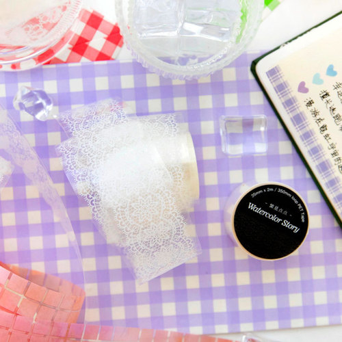 Twilight PET Tape Watercolor Story Series Colorful Plaid Handbook Decoration Material Recycling Stickers 8 Choices