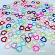 批发11mm爱心镂空桃心ABS仿珍珠耳环饰品美甲DIY手工手机壳配件