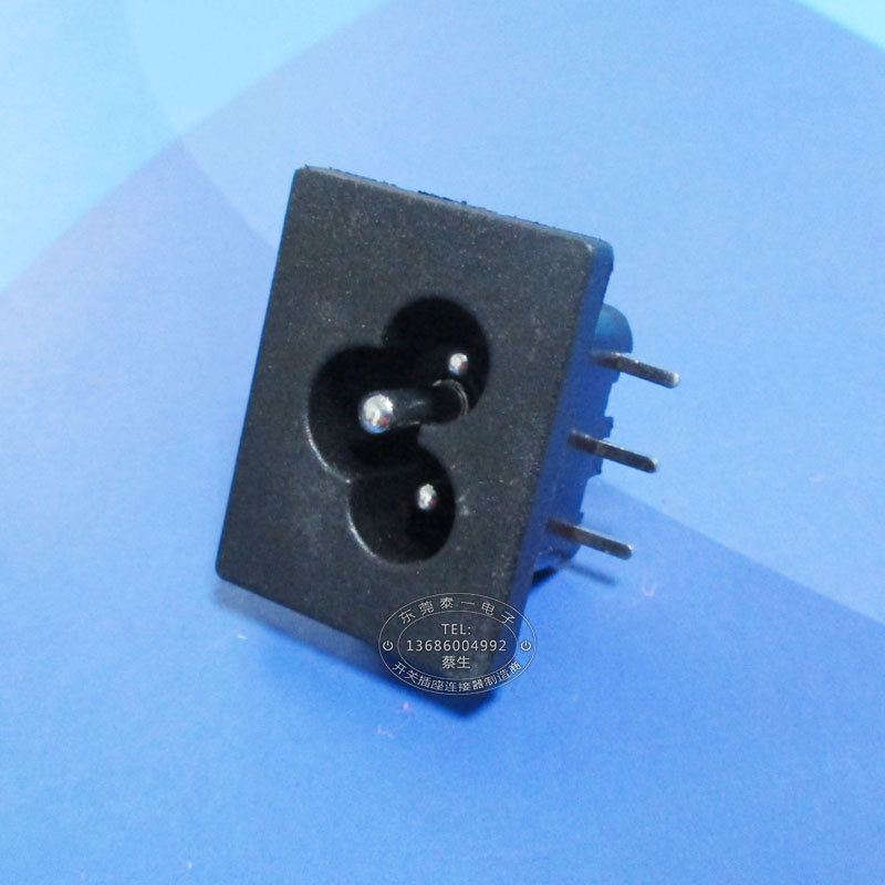 7A125V Three-Core Large Plum Blossom Tail Charging Port 31*24 Three-Pin 90-Degree Soldering Plate Adapter Ac Socket Lh-6