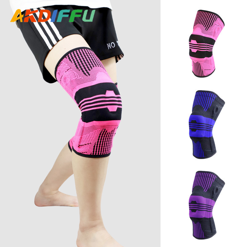 Nuevas rodilleras deportivas de punto de baloncesto transfronterizo running fitness rodilleras montañismo al aire libre rodilleras calientes
