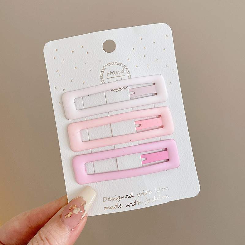 Horquilla de color dopamina, clip de pico de pato de cabello roto coreano femenino, horquilla de sentido avanzado y2k, clip lateral con flequillo, tocado