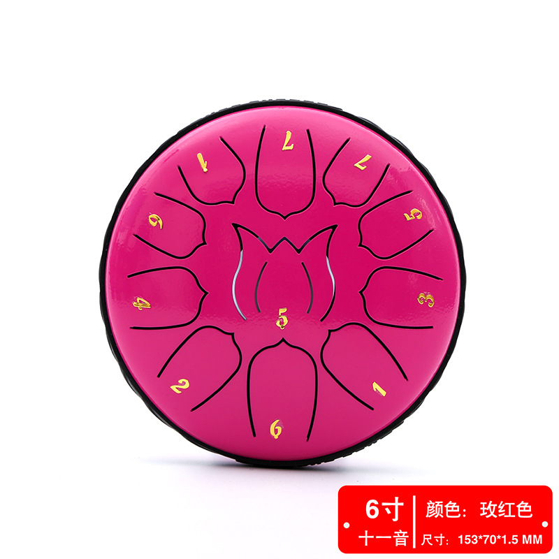 Fabricante fuente de 6 pulgadas 8 tonos 11 tonos instrumentos musicales tambor etéreo color vacío tambor sánscrito olvidar el polvo tambor olvidar la preocupación tambor Lotus