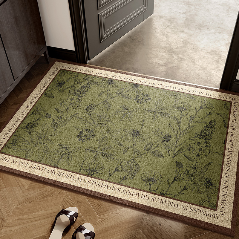 Entrance Door Floor Mat, High-End Entrance Door, Dirt-Resistant Silk Ring Foot Mat, Entrance Carpet, Stain-Resistant, Non-Slip, Cuttable