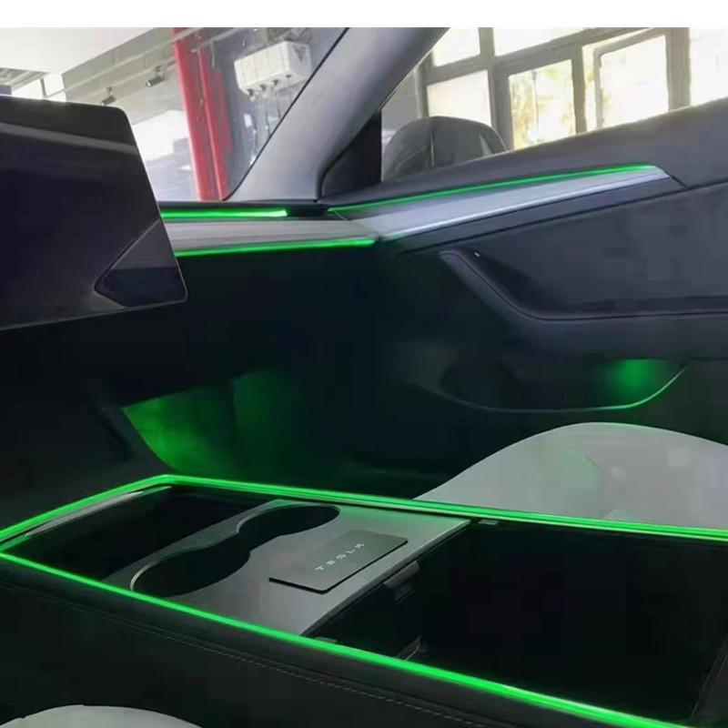 Aplicable a 21 - 23 Tesla Model3 4D Rotating Tone Atmosphere Light