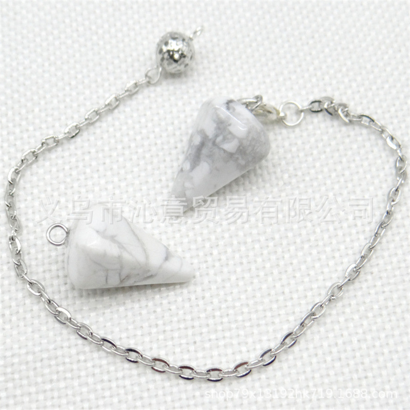 Venta caliente ágata natural cristal piedra preciosa cono hexágono cono colgante DIY cristal colgante espíritu péndulo