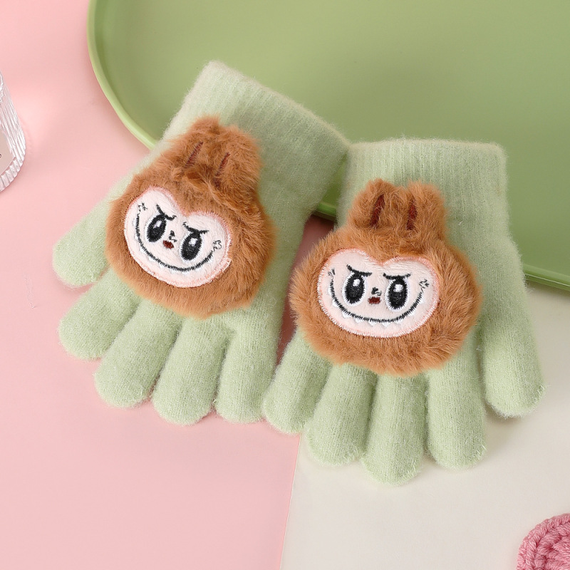 子供用手袋冬の保温と厚い指は韓国版のかわいいニットの赤ちゃんが字を書いています。|undefined
