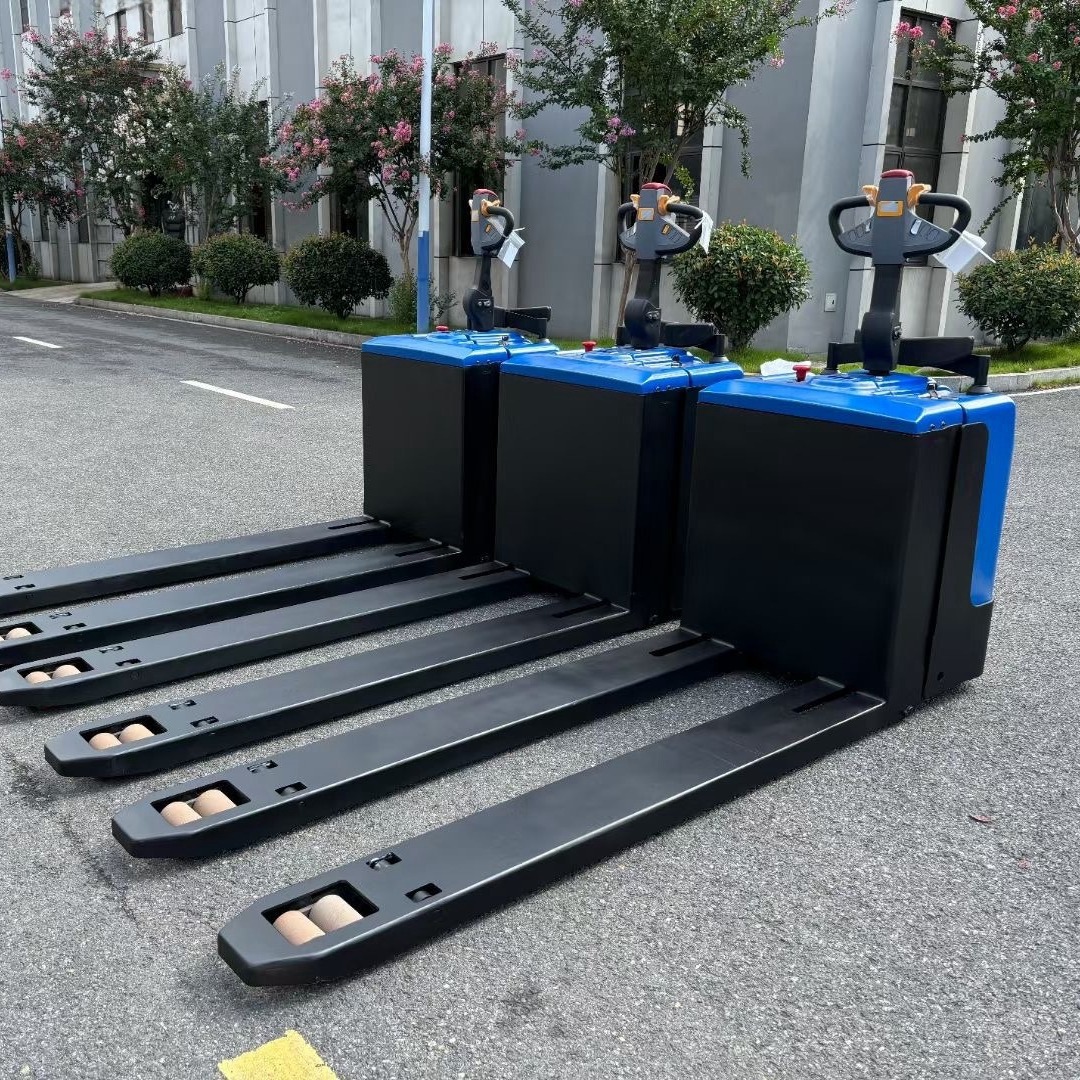 普尔夫非标加长电动托盘搬运车3t地牛锂电拖车小型电瓶叉车北京