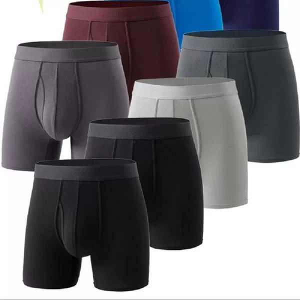 Men's Modal Front-Opening Underwear, Extended Length, Mid-Waist, European and American Style, Plus Size, Summer Boxer Briefs