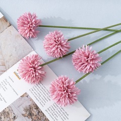 Deep Pink Single Stem Dandelion Simulated Flower Home Decor Wedding Handheld Flower Rose Wall Artificial Flower MW83116-1