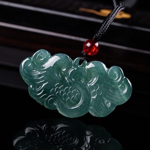Natural A-Grade Jadeite Blue Water Phoenix Pendant Waxy Jade Pendant Men's and Women's Jade Pendant Wholesale Jade Pendant Jewelry