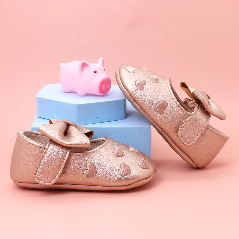 Baby Shoes with Butterfly Heart Design, Imported Korean Style, Baby Walker Shoes with Princess Style, Comfortable Soft Sole, Wholesale Children's Shoes