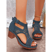 X 76517 Plus size one strap hollow sandal ����һ�ִ��ο���Ь
