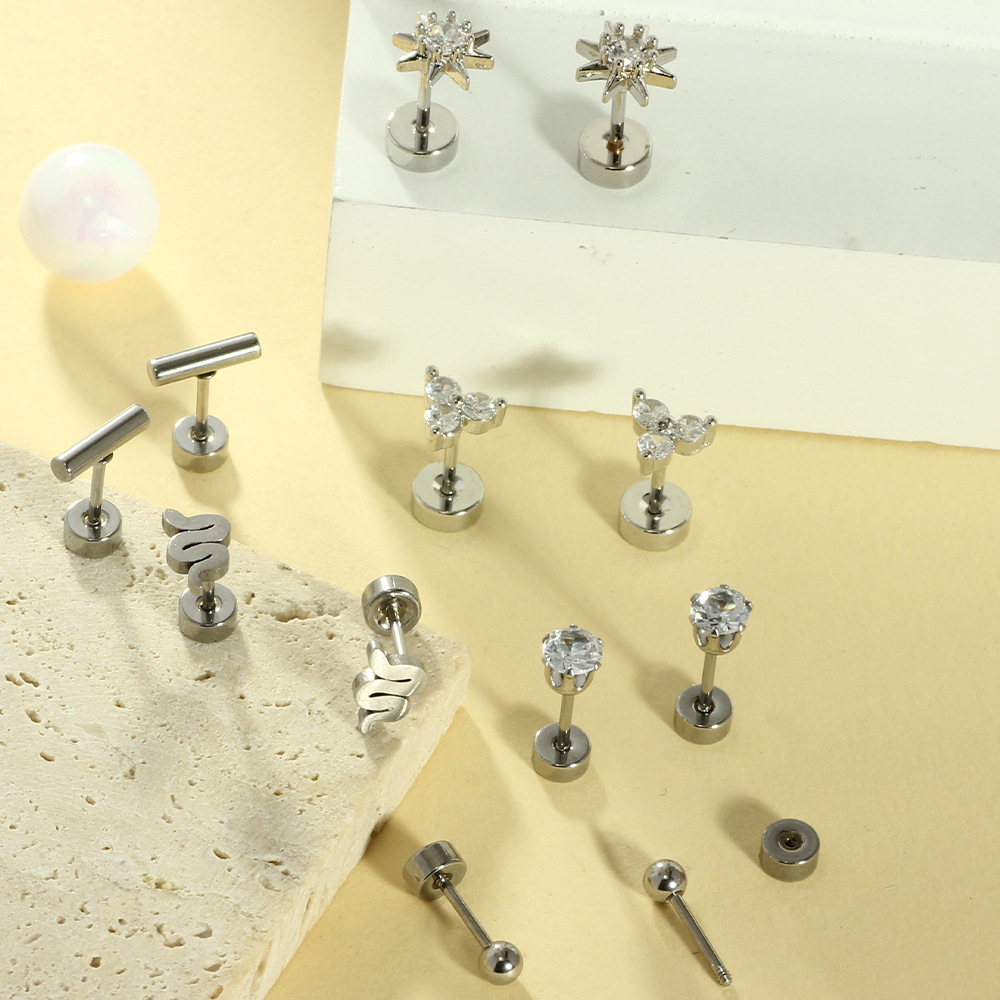 Sun Earring Set Stainless Steel One-Piece Ear Bone Stud Earrings for Men Women Wholesale detail image 8