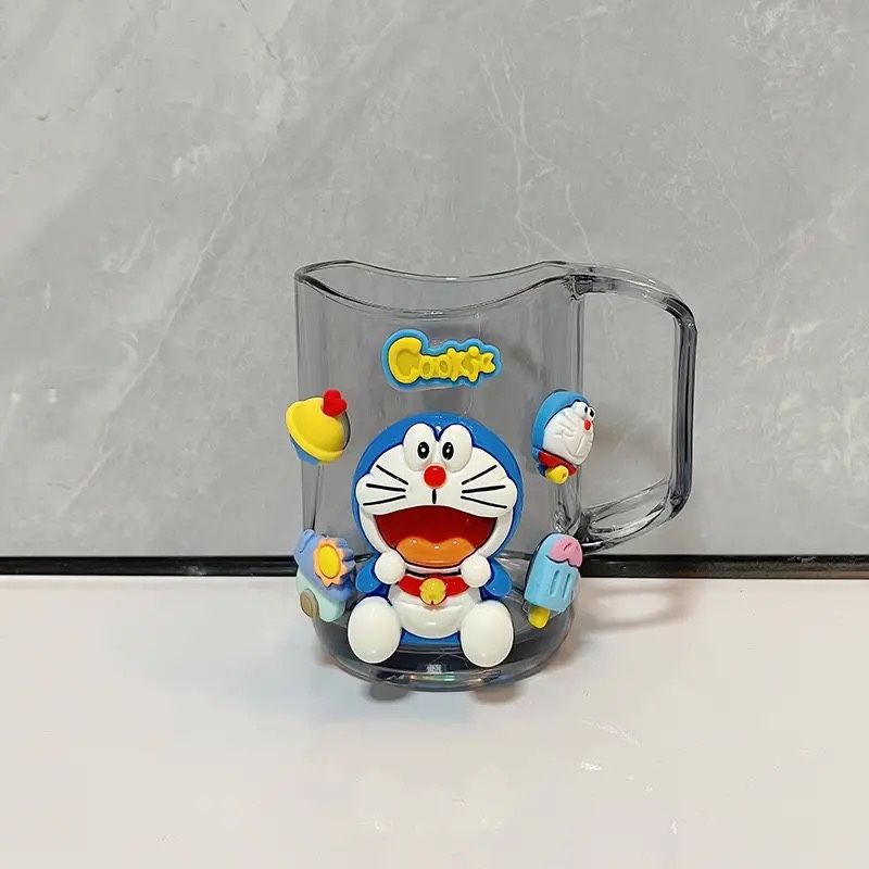 Semi-transparent curved cup-single transparent black bell cat