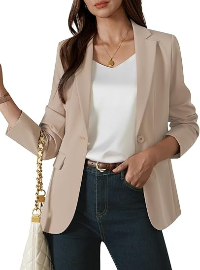 Fashionable Women's Single-button Blazer For Smart Office Wear_voghion.com