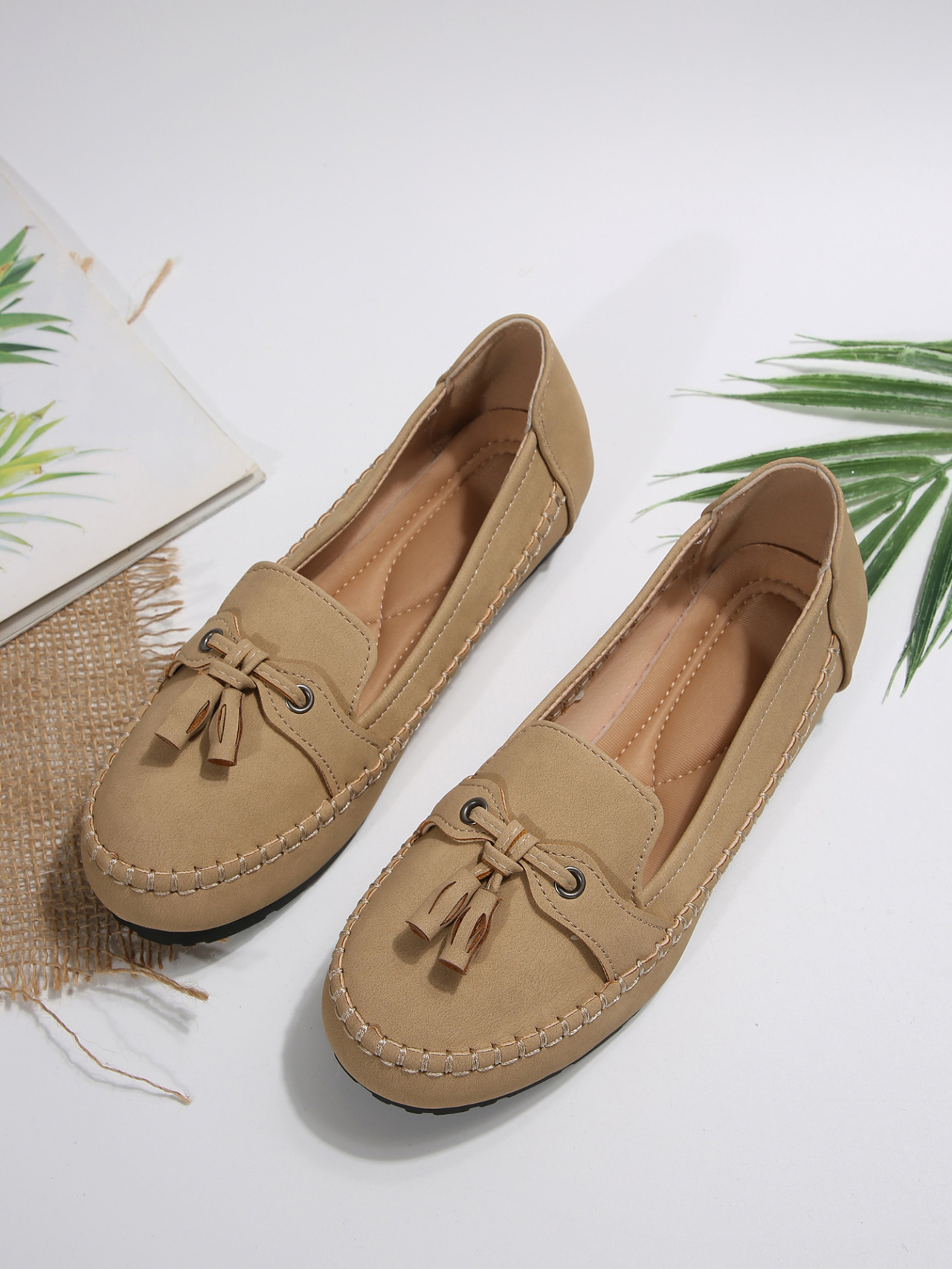Women's Classic Tassel Loafers Slip-On Shoes - Spring Summer Casual Comfortable Flat Shoes For Women_vogvips.com