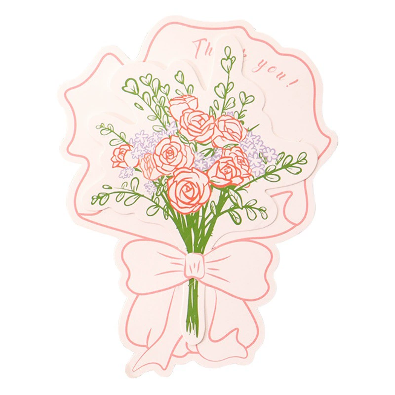 Новый букет, открытка с благодарностью, поздравительная открытка, оптовая продажа, подарок на день рождения, сувенирный цветок, маленькая открытка, аксессуары, рукописная подарочная открытка