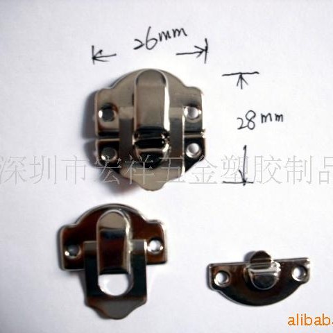 广东制造铁皮锁不锈钢材质木盒雪茄酒盒前扣锁扣礼品包装礼盒礼物