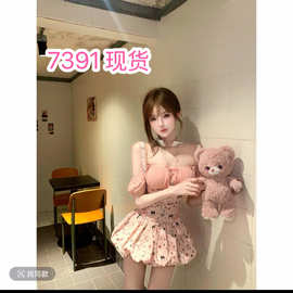 瑞茜·威瑟斯 氧气少女 春季甜美风中式服装 上衣连衣裙 R2667-1L