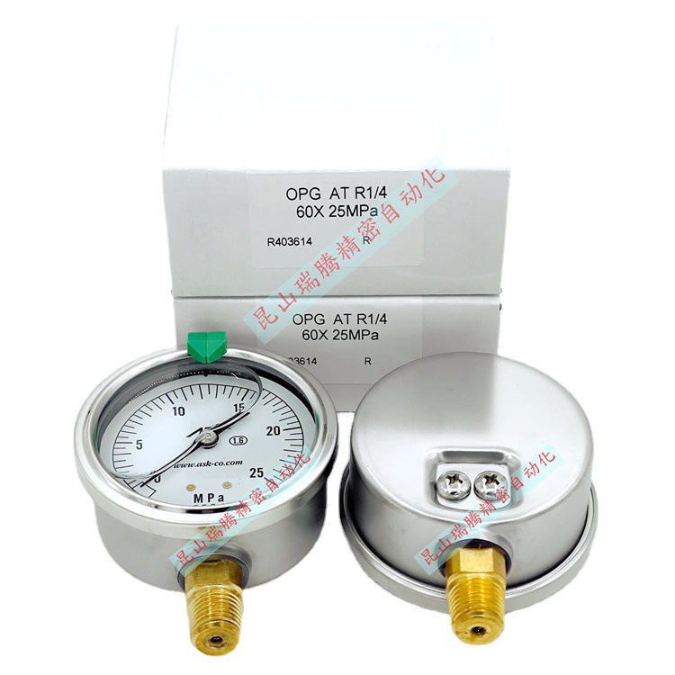ASK压力表 OPG-AT-R1/4-60x25MPa 甘油压力计