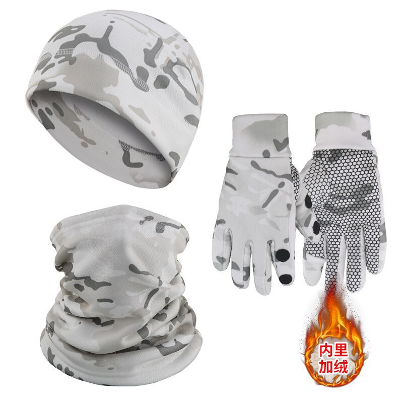 invierno gorra de camuflaje guantes de ciclismo guantes tácticos de caza al aire libre