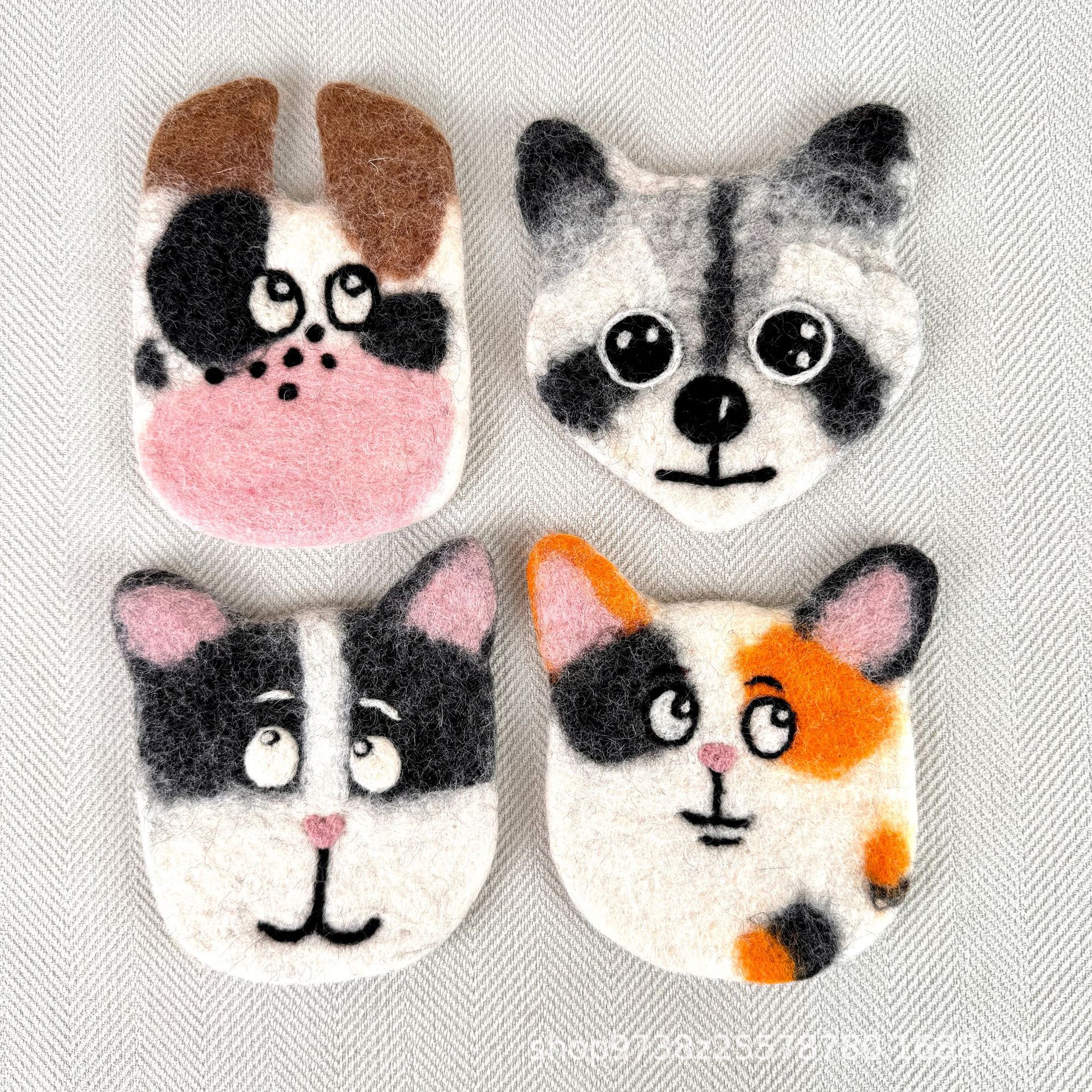 Handmade Wool Felt Cute Cute Coin Purse Cute Cute Cute Cat Card Bag Mini Coin Bag Clutch Bag