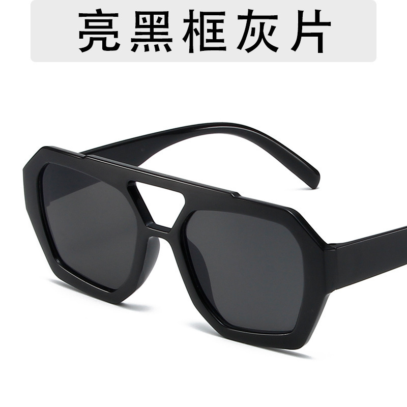 跨境欧美不规则墨镜女高级网红同款时尚个性太阳眼镜百搭双梁眼镜|undefined