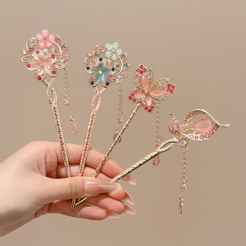 Nuevo estilo chino flor flange pinzas de cabello de mujer sensación de alto nivel detrás de la cabeza pinzas de cabello tocado antiguo vestido chino pinzas de cabello accesorios