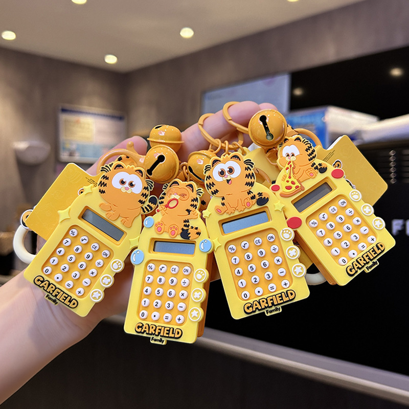 Genuine key chain pendant doll Garfield calculator cartoon bag bag gift new cute wholesale factory Genuine key chain pendant doll Garfield calculator cartoon bag bag gift new cute wholesale factory